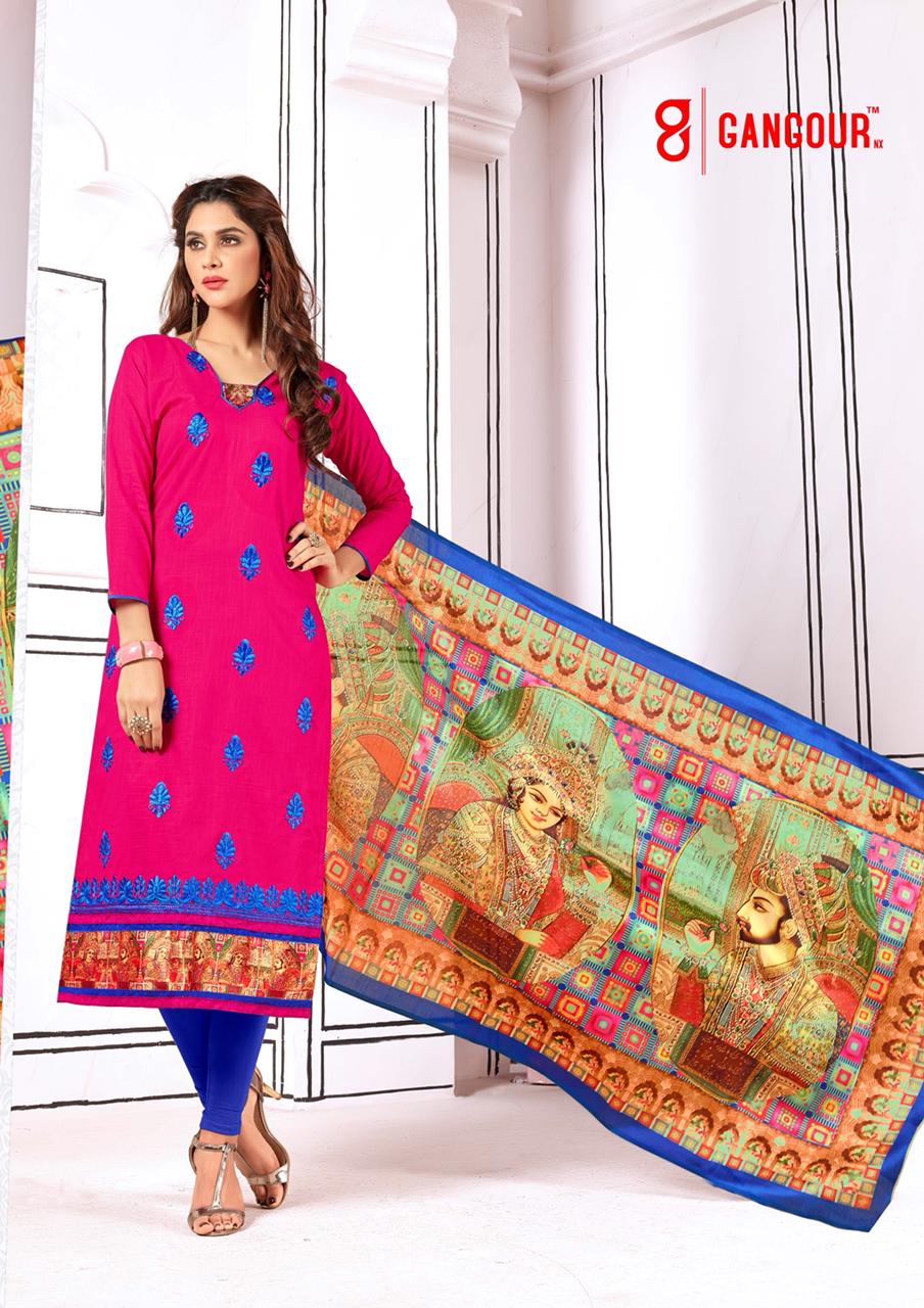 Gangour Presents Block buster Slub Cotton Dress Material Collection Gangour Presents Block buster Slub Cotton Dress Material Collection